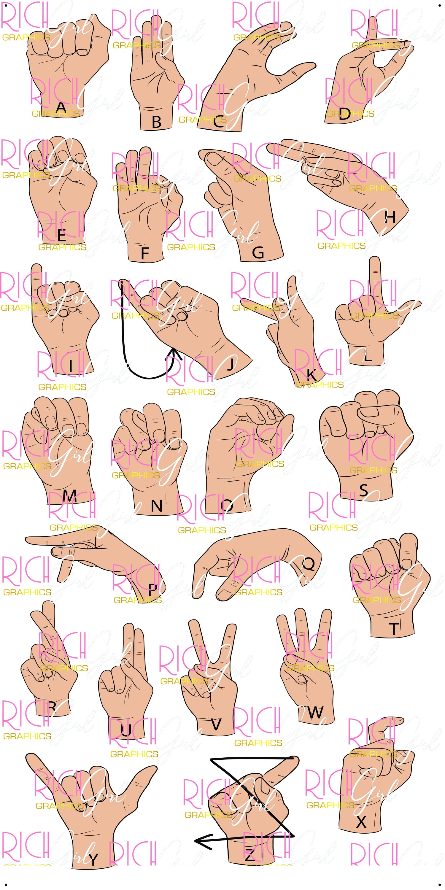 Sign Language Available in Tan and Brown Yard Cards