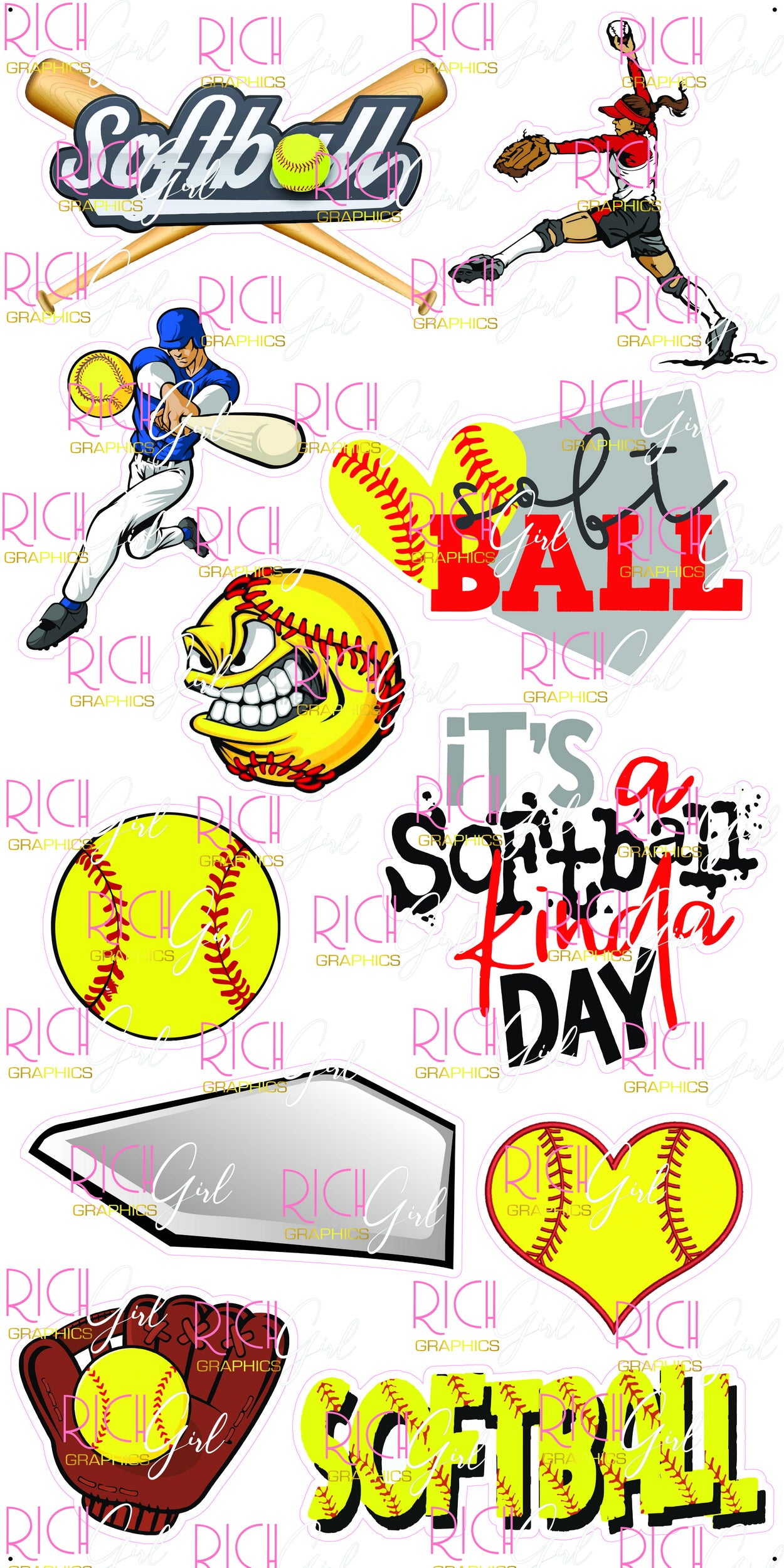 Softball Yard Card
