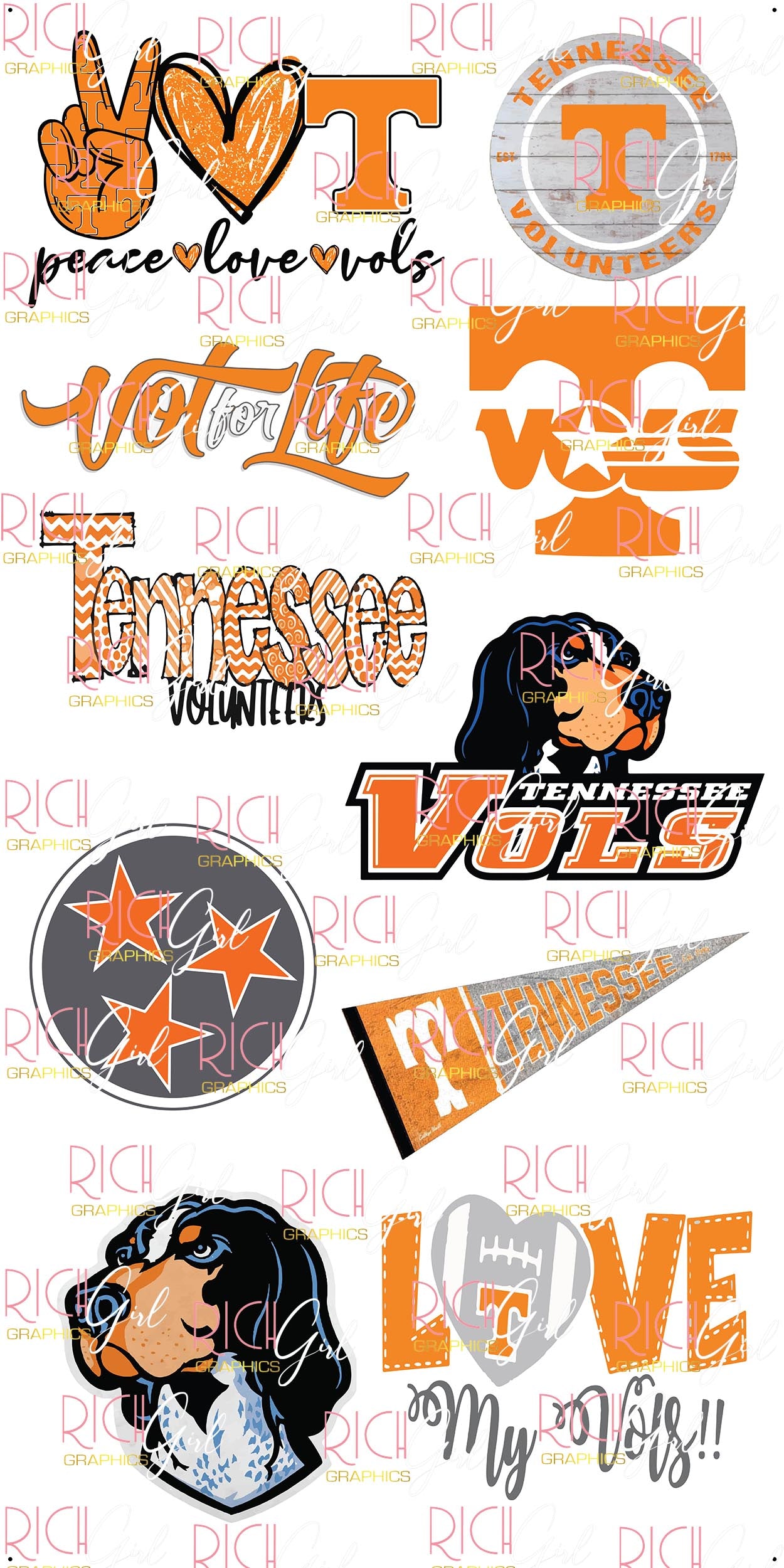 University of Tennessee Yard Card (Plain and Glitter Available)