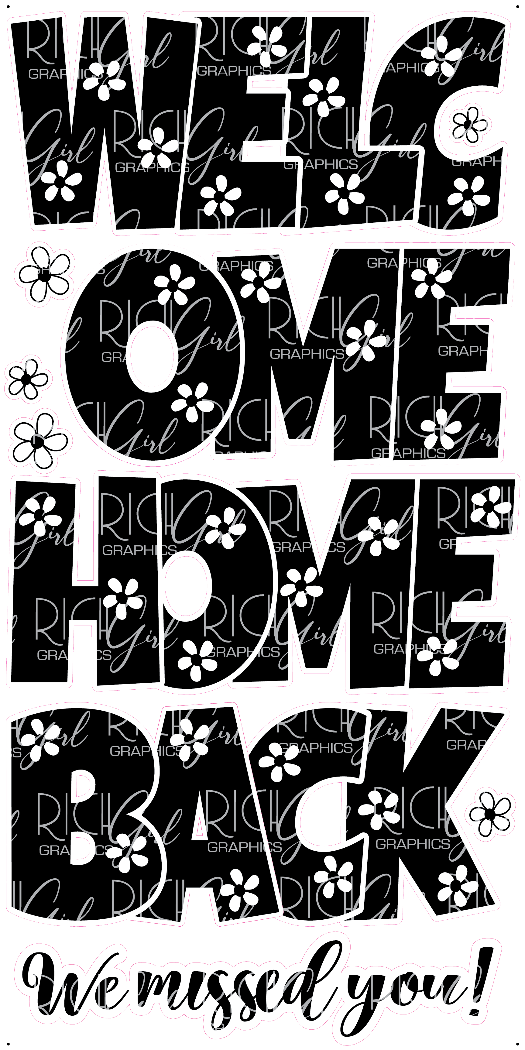 EZ Set - Welcome Home/Back With Flowers Yard Card