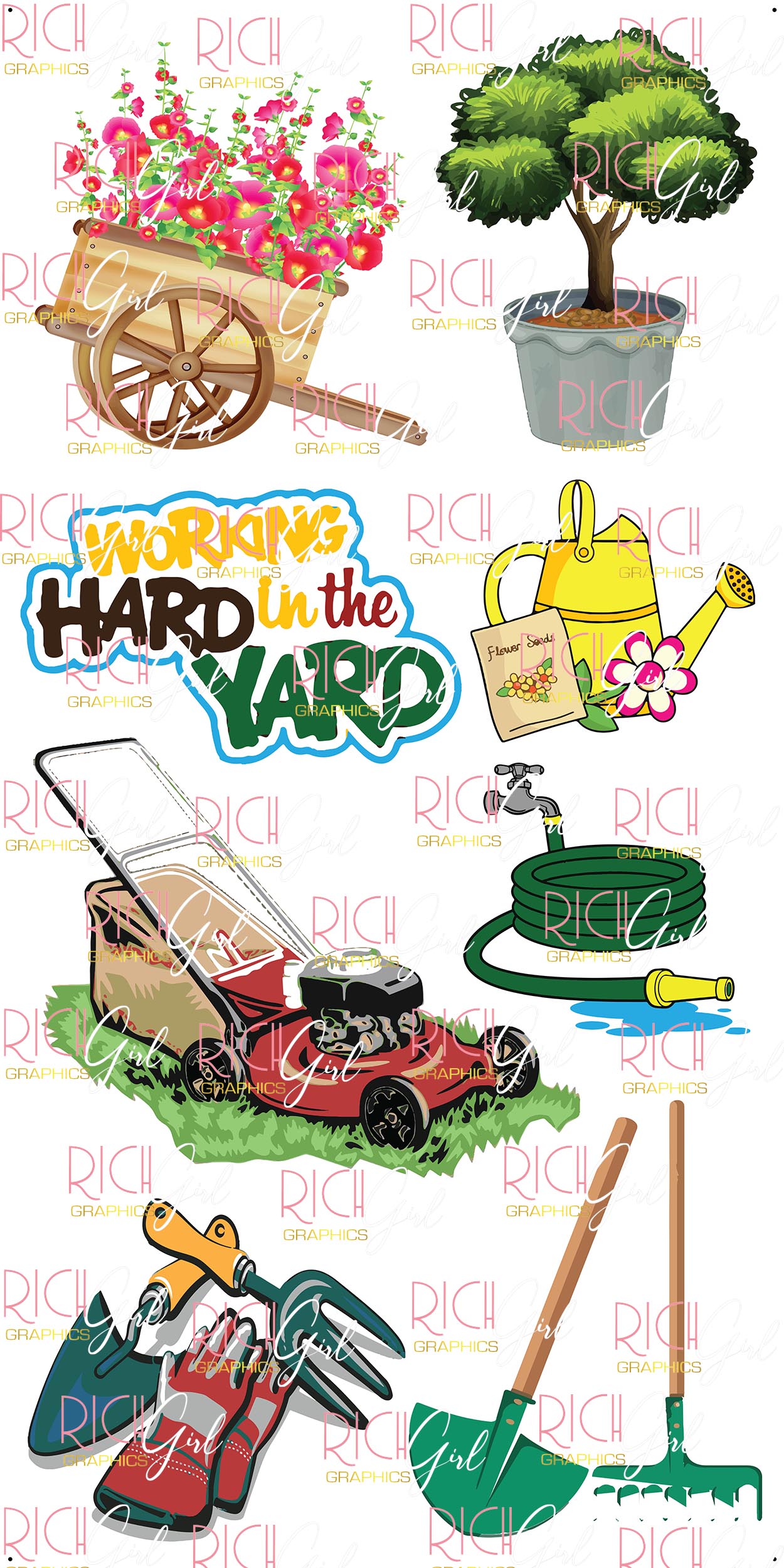 Working Hard In The Yard YARD CARD