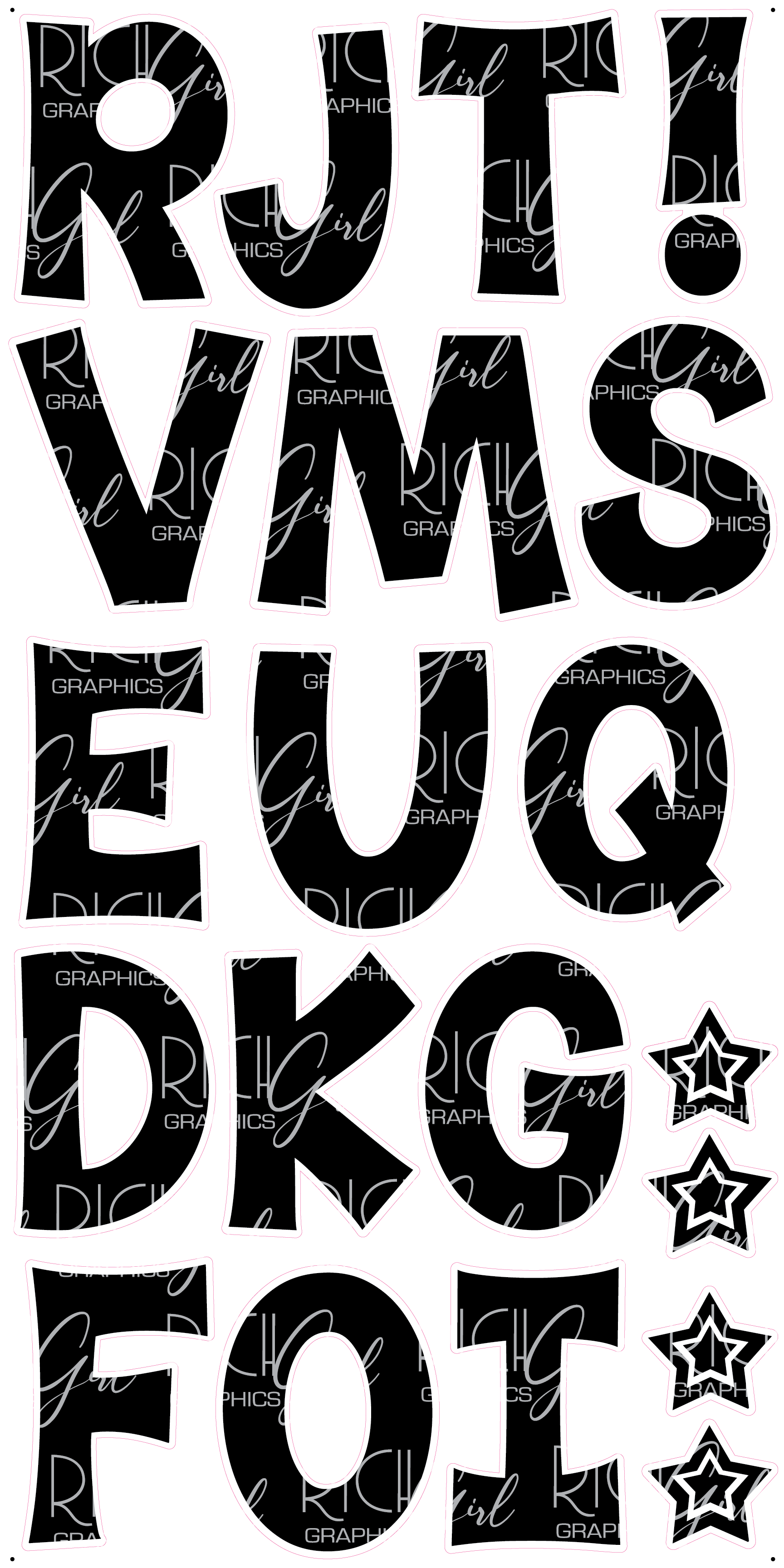 Alphabet Set 18-Inch Kimberly Geswein Font Yard Card (Available in Plain and Sparkle)