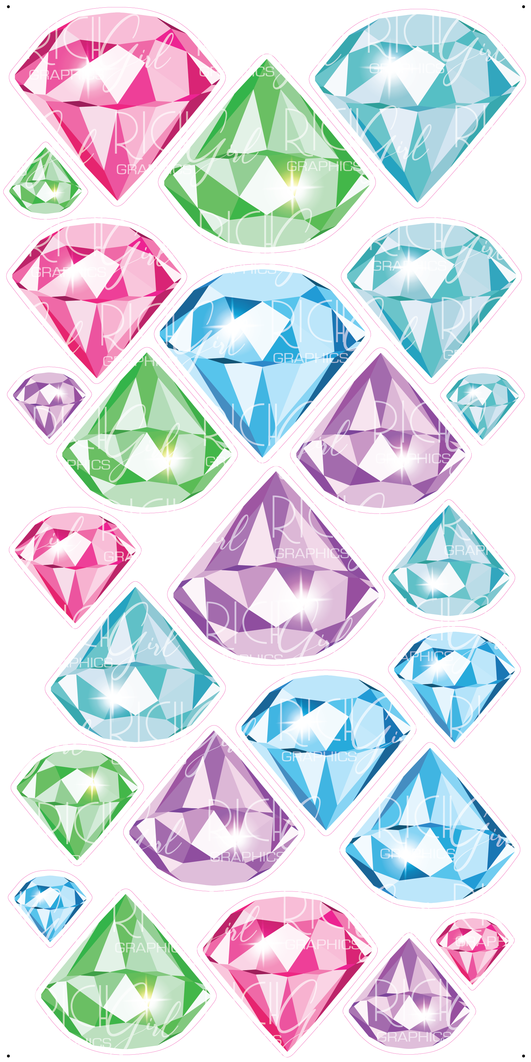 Coloured Diamonds Yard Card