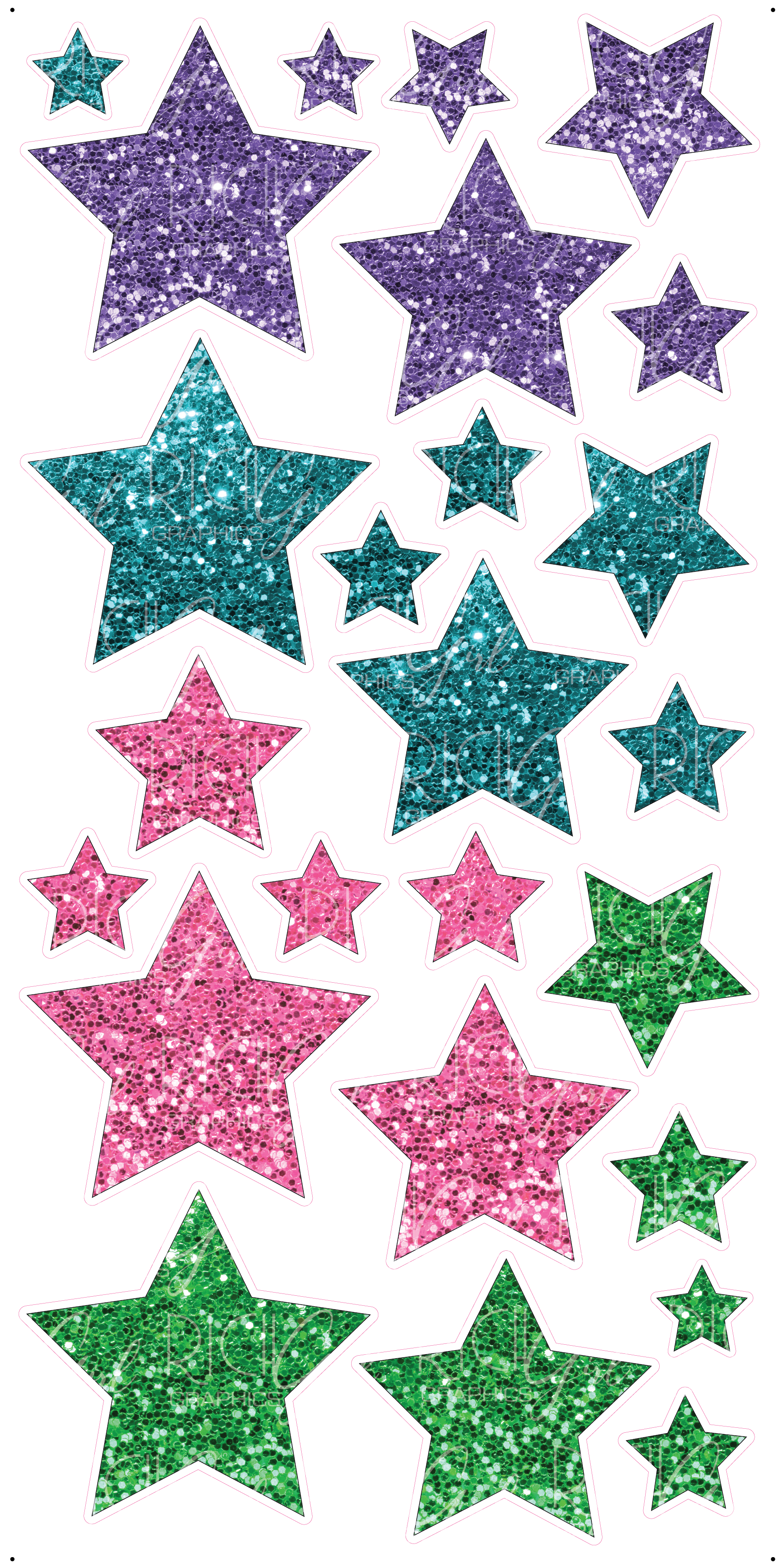 Glitter Stars Yard Card