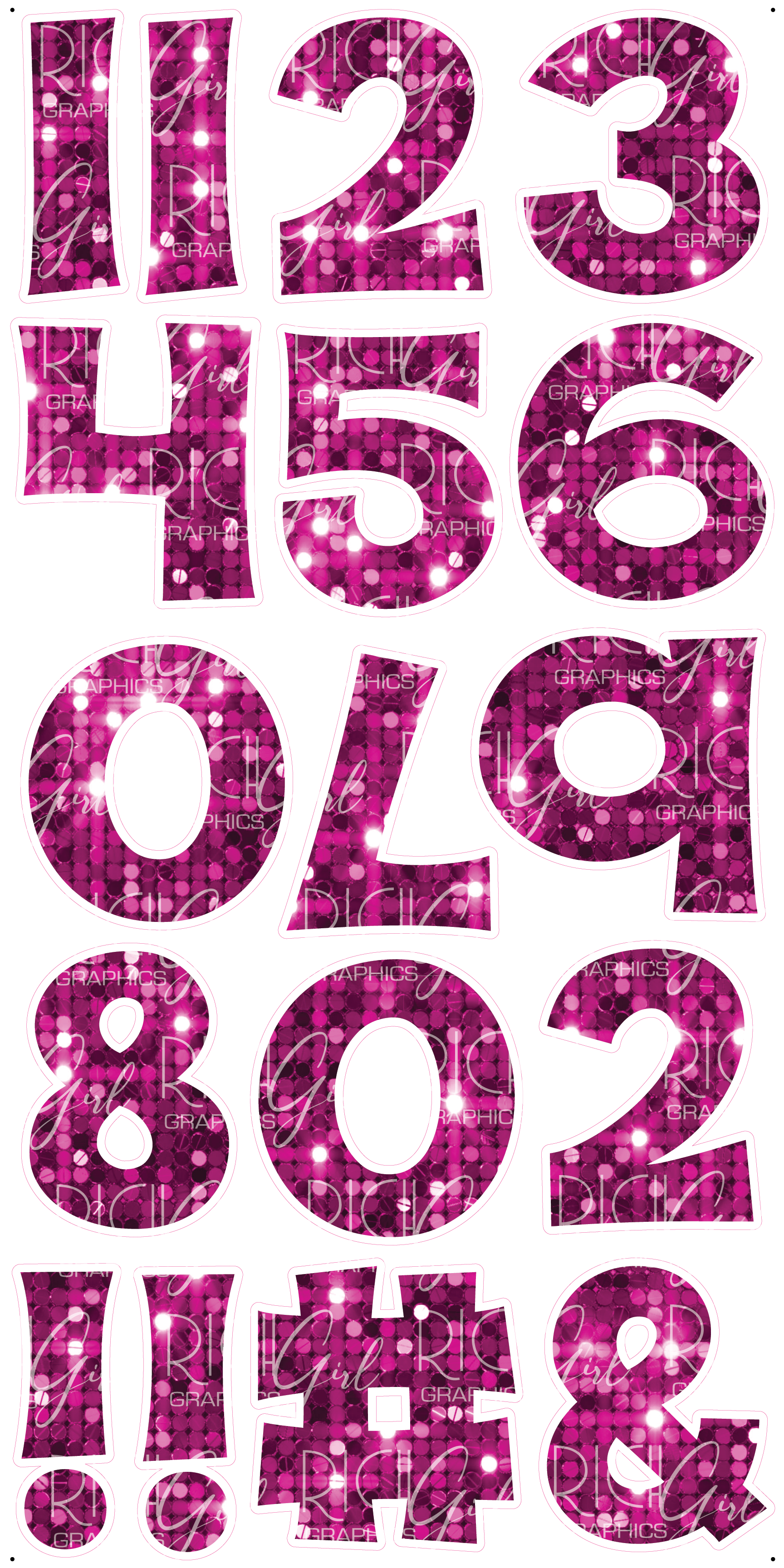 Number Set 18-Inch KG Font Yard Card (Available in Plain and Sparkle)