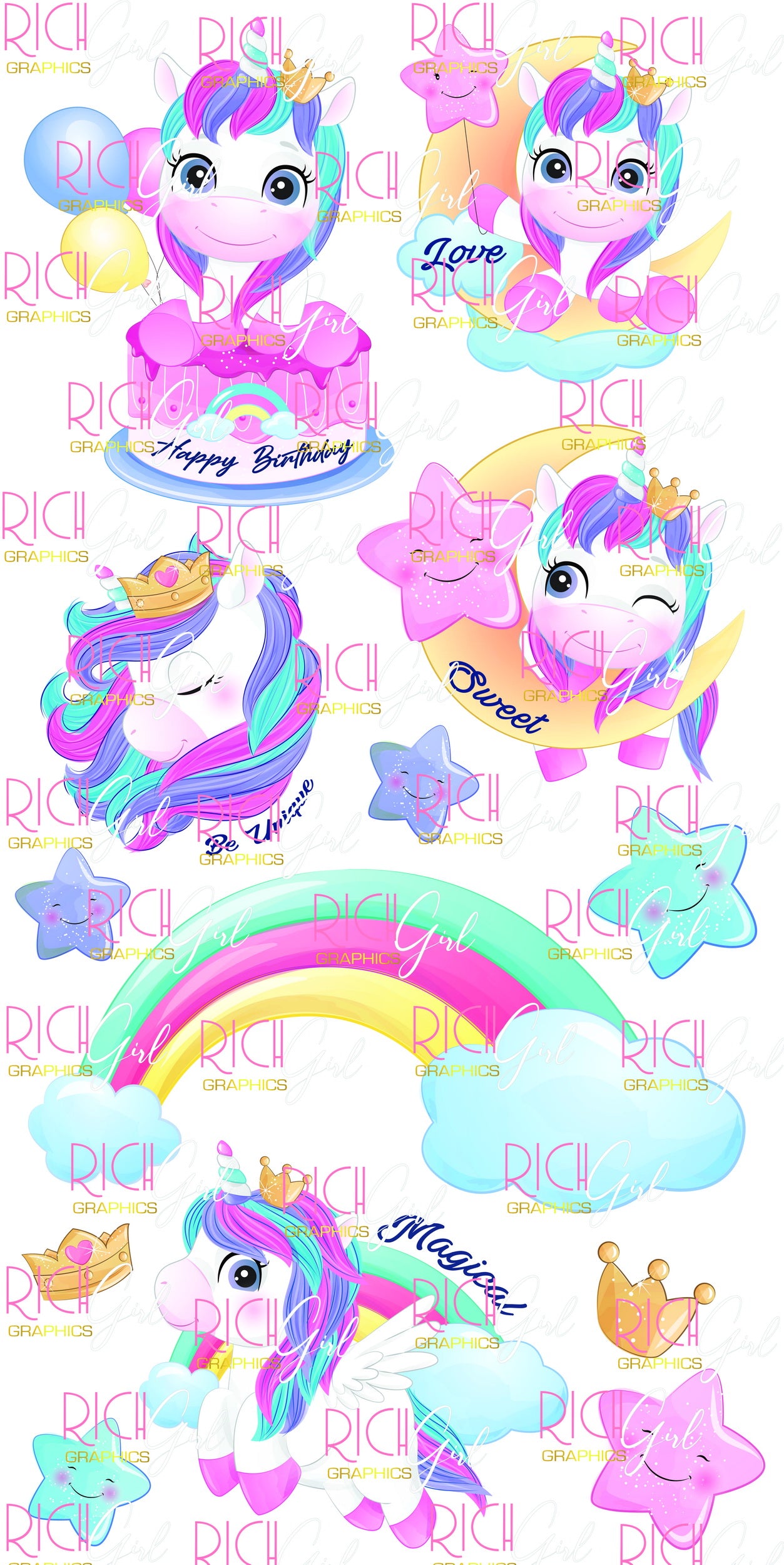 Princess Unicorn Yard Card