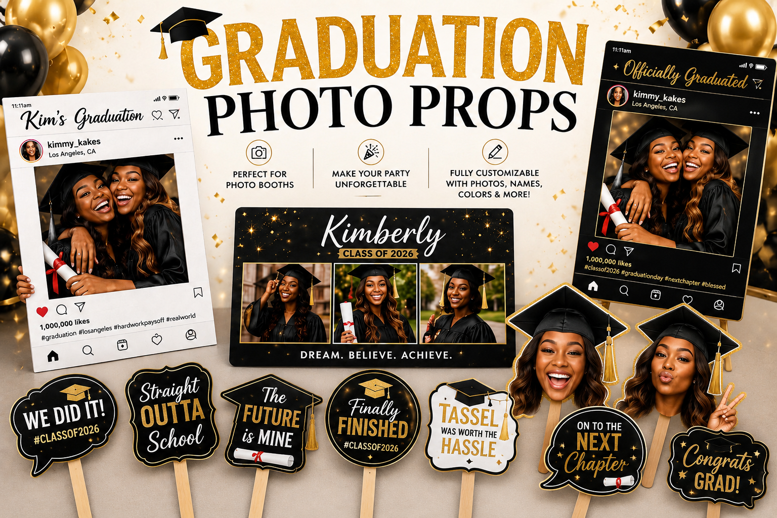 Graduation Photo Props – Party & Print STL