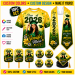 10pc 3D Shirt Bundle including Stole, Fans, Buttons & Cap Topper