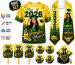 10pc 3D Shirt Bundle including Stole, Fans, Buttons & Cap Topper