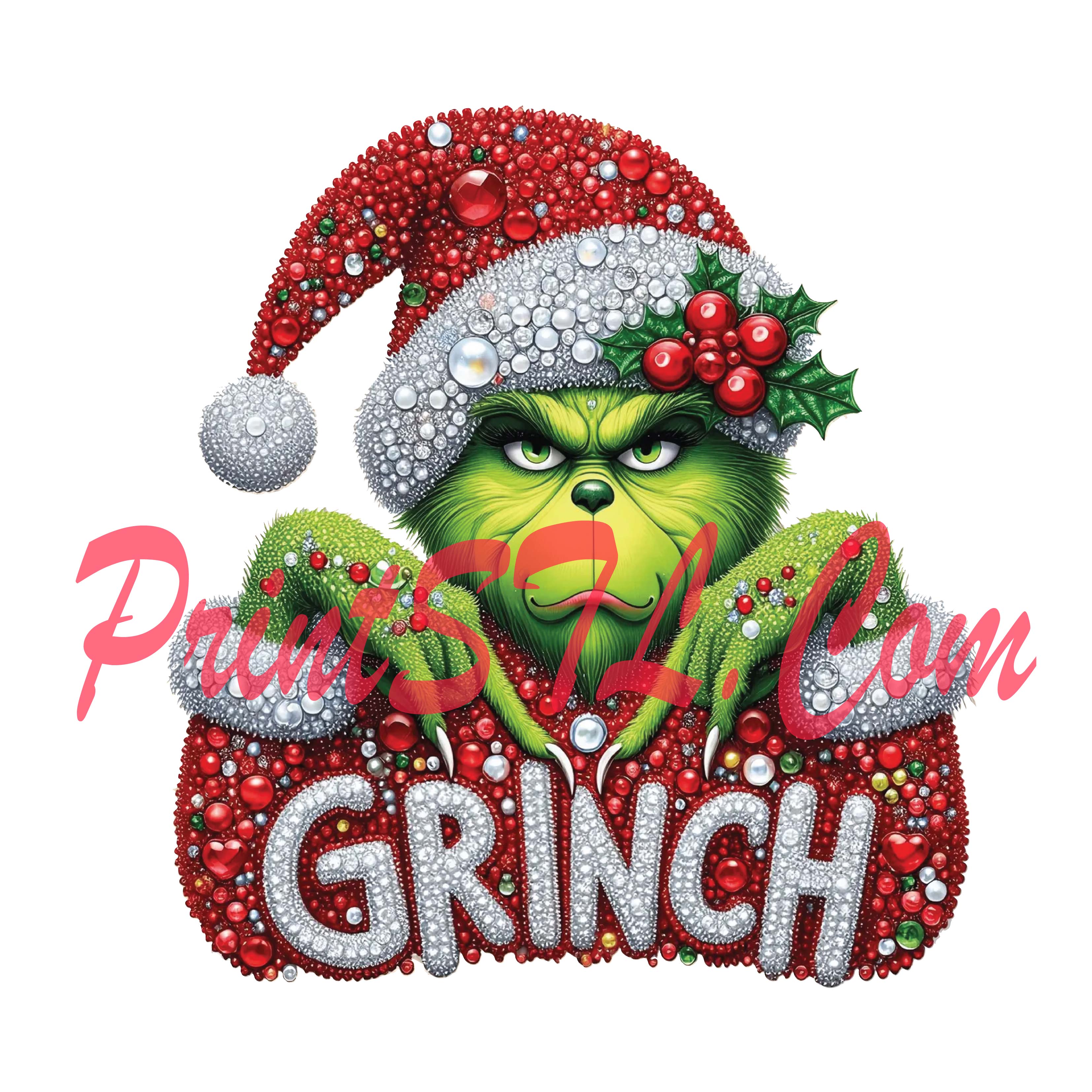 🎄 Sparkling Grinchmas Digital Bundle – 14 Rhinestone-Style Christmas Designs | Instant Download