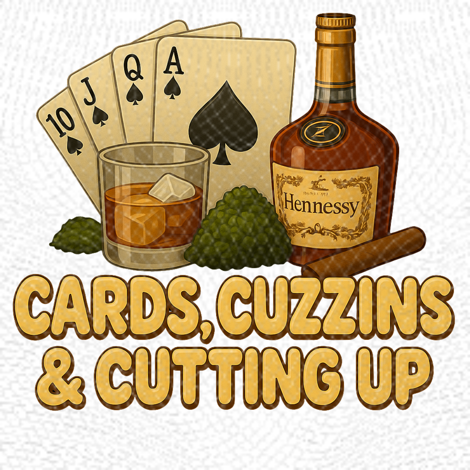 Cards, Cuzzins & Cutting Up | PNG | Instant Download | Sublimation & DTF Clipart | 300 DPI