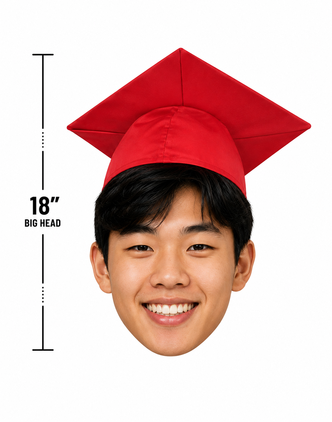 18 Inch Jumbo Graduation Big Head Cutout | Giant Senior Photo Prop | 4pc Set