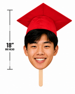 18 Inch Jumbo Graduation Big Head Cutout | Giant Senior Photo Prop | 4pc Set