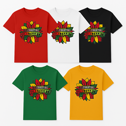 Celebrating Juneteenth Sunflower T-Shirt – Red, Yellow & Green Afro Pride Design