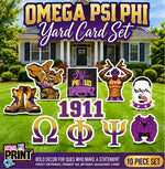 Omega Man | Que Fraternity Yard Signs | Omega Psi Phi Yard Card Set | Greek Decor