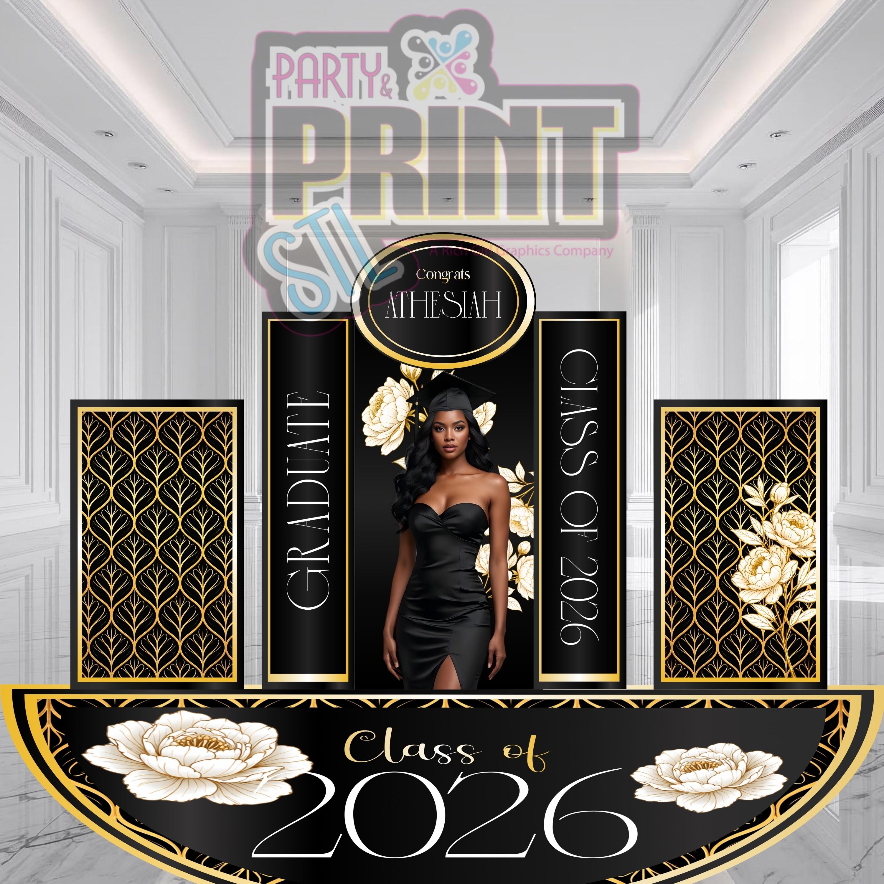 Black & Gold Graduation Decor Set ~COMING SOON