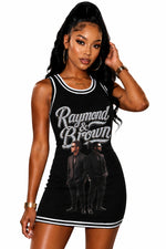 Raymond & Brown Rhinestone Graphic Mini Dress | Size Medium