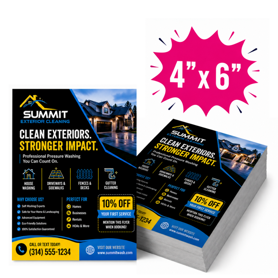 Custom 4" x 6 Flyers | Business, Events, Promotional | Custom Designed