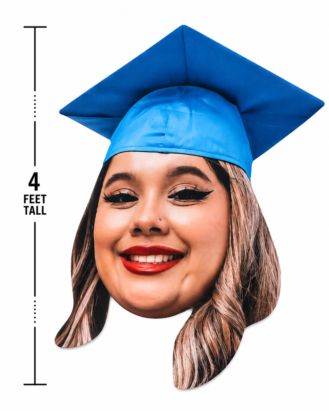 4FT Jumbo Graduation Big Head Cutout | Giant Senior Photo Prop