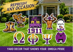 Omega Man | Que Fraternity Yard Signs | Omega Psi Phi Yard Card Set | Greek Decor