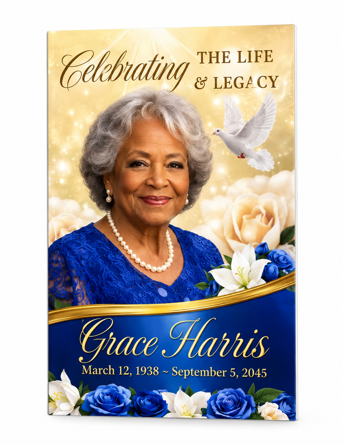 Funeral Program Bifold | Custom Obituary Program | 8.5"x11" and 11"x17" | Celebration of Life Program
