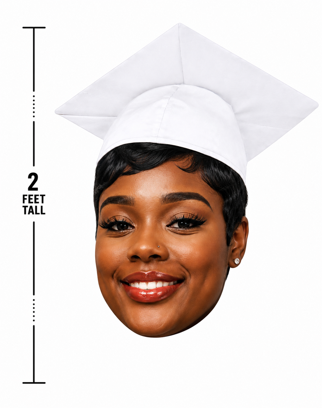 2FT Jumbo Graduation Big Head Cutout | Giant Senior Photo Prop | 3pc Set