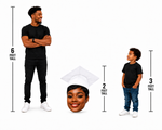 2FT Jumbo Graduation Big Head Cutout | Giant Senior Photo Prop | 3pc Set