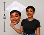 2FT Jumbo Graduation Big Head Cutout | Giant Senior Photo Prop | 3pc Set