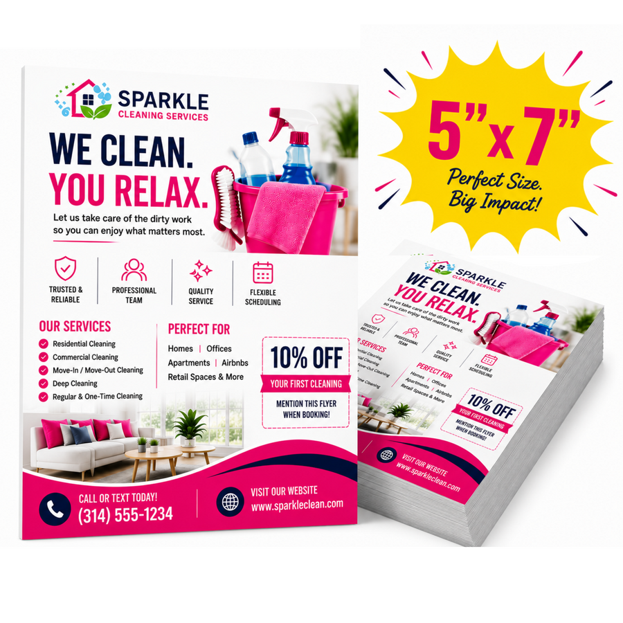 Custom 5" x 7" Flyers | Business, Events, Promotional | Custom Designed