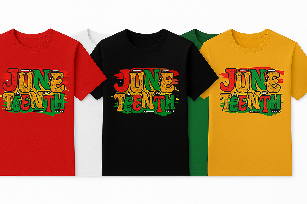 Juneteenth Brush Letter T-Shirt – Red, Yellow & Green Freedom Design
