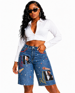Chris Brown Custom Denim Shorts | One-of-a-Kind Concert Shorts | H&M Size 6