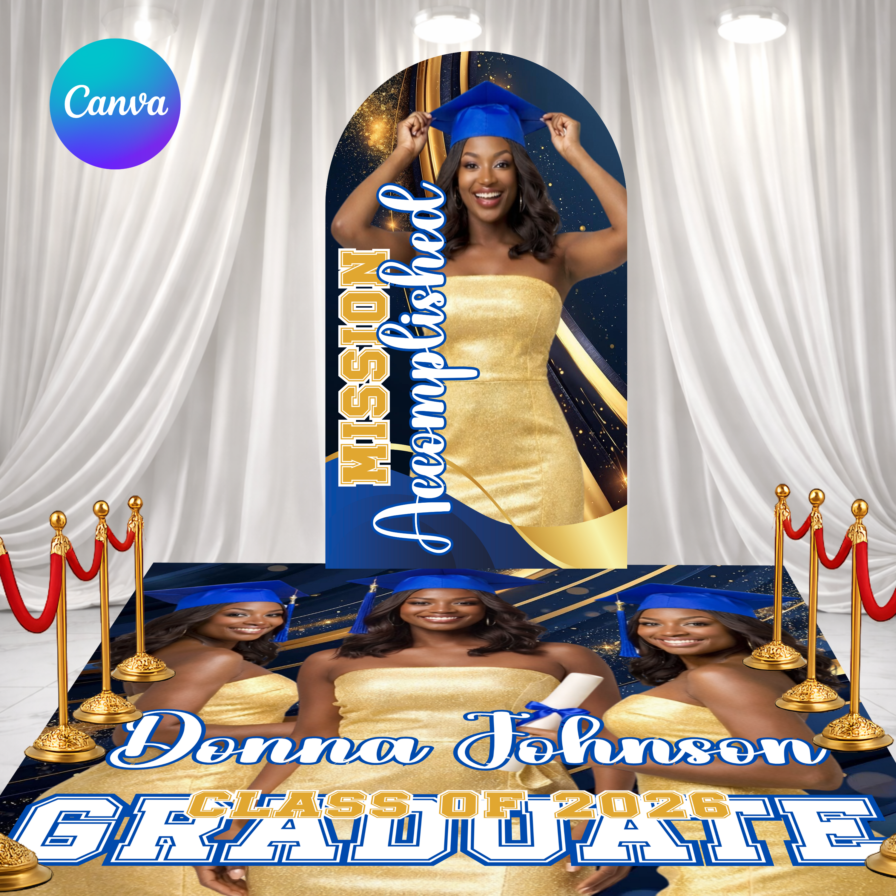 Gold Graduation Decor Set - Add a Secondary Color to match your theme