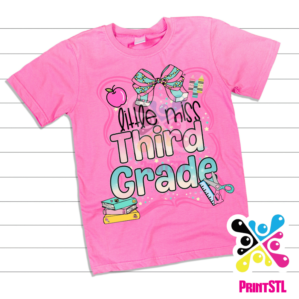 Little Miss Pencil Bow School Grades Bundle – PreK to 6th Grade Digital Download | PNG File