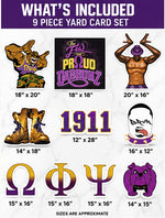 Omega Man | Que Fraternity Yard Signs | Omega Psi Phi Yard Card Set | Greek Decor