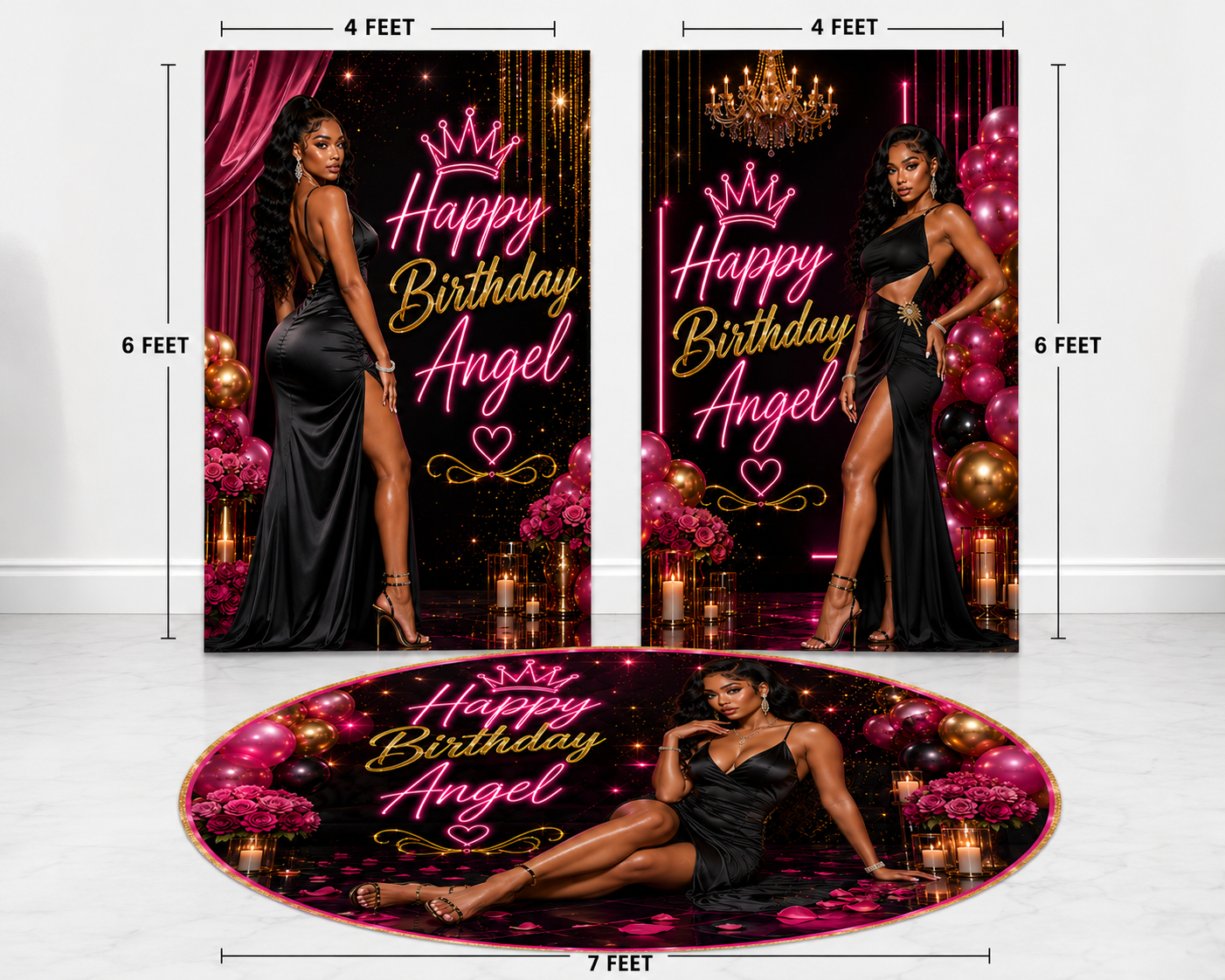 Birthday Photo Boards & Floor Decal Set | Signature Birthday Package | Personalized Birthday Party Decor