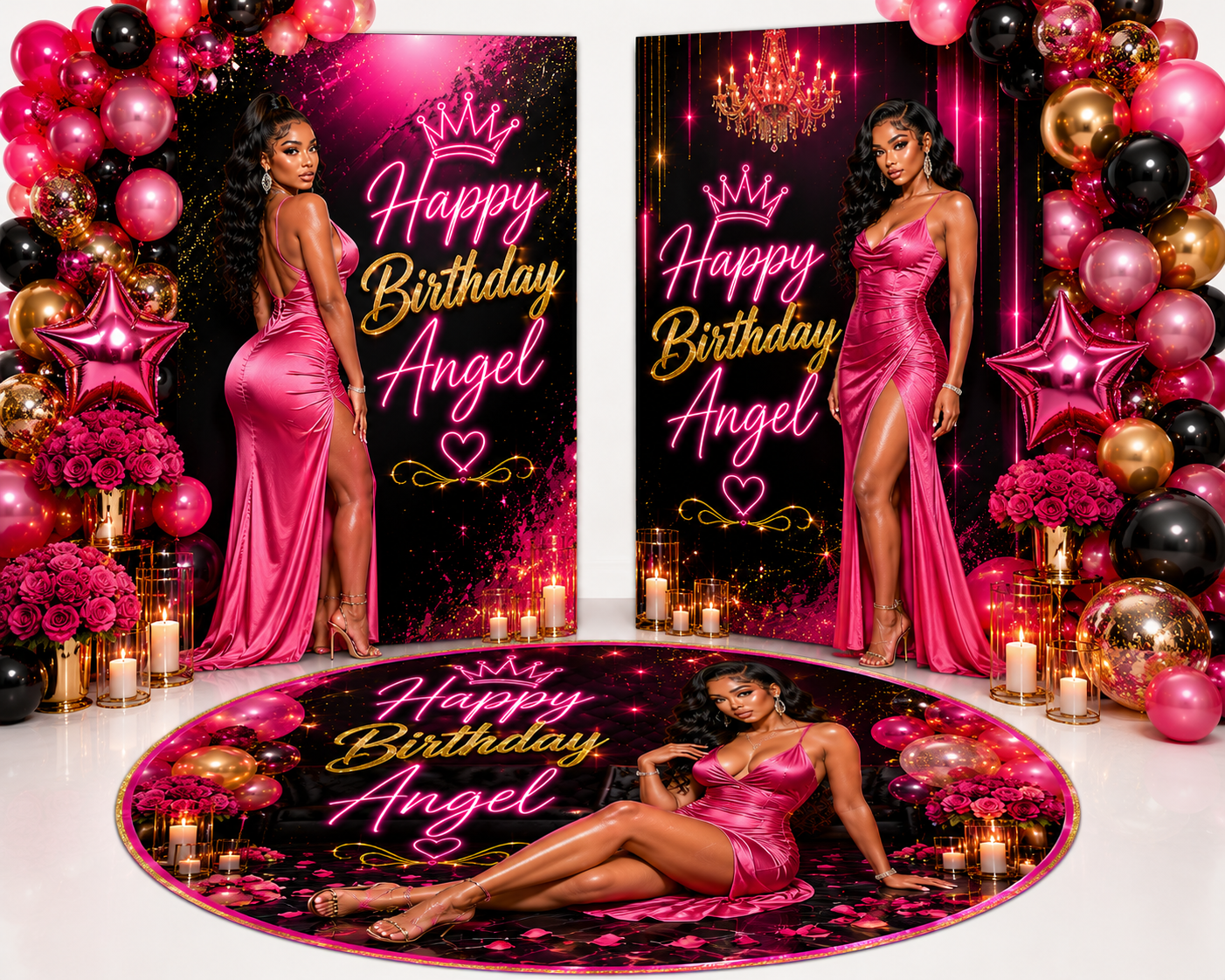Birthday Photo Boards & Floor Decal Set | Signature Birthday Package | Personalized Birthday Party Decor