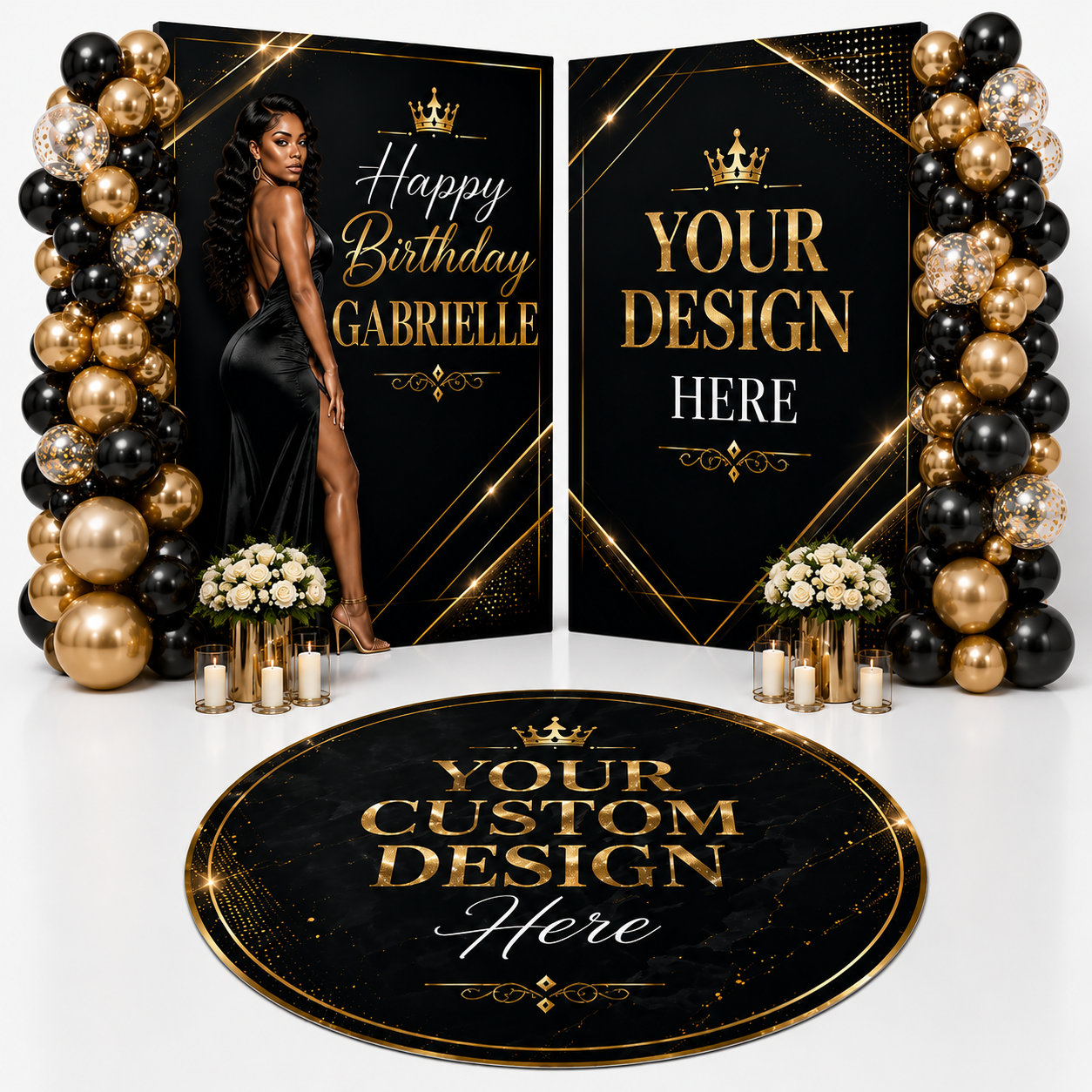 Birthday Photo Boards & Floor Decal Set | Signature Birthday Package | Personalized Birthday Party Decor