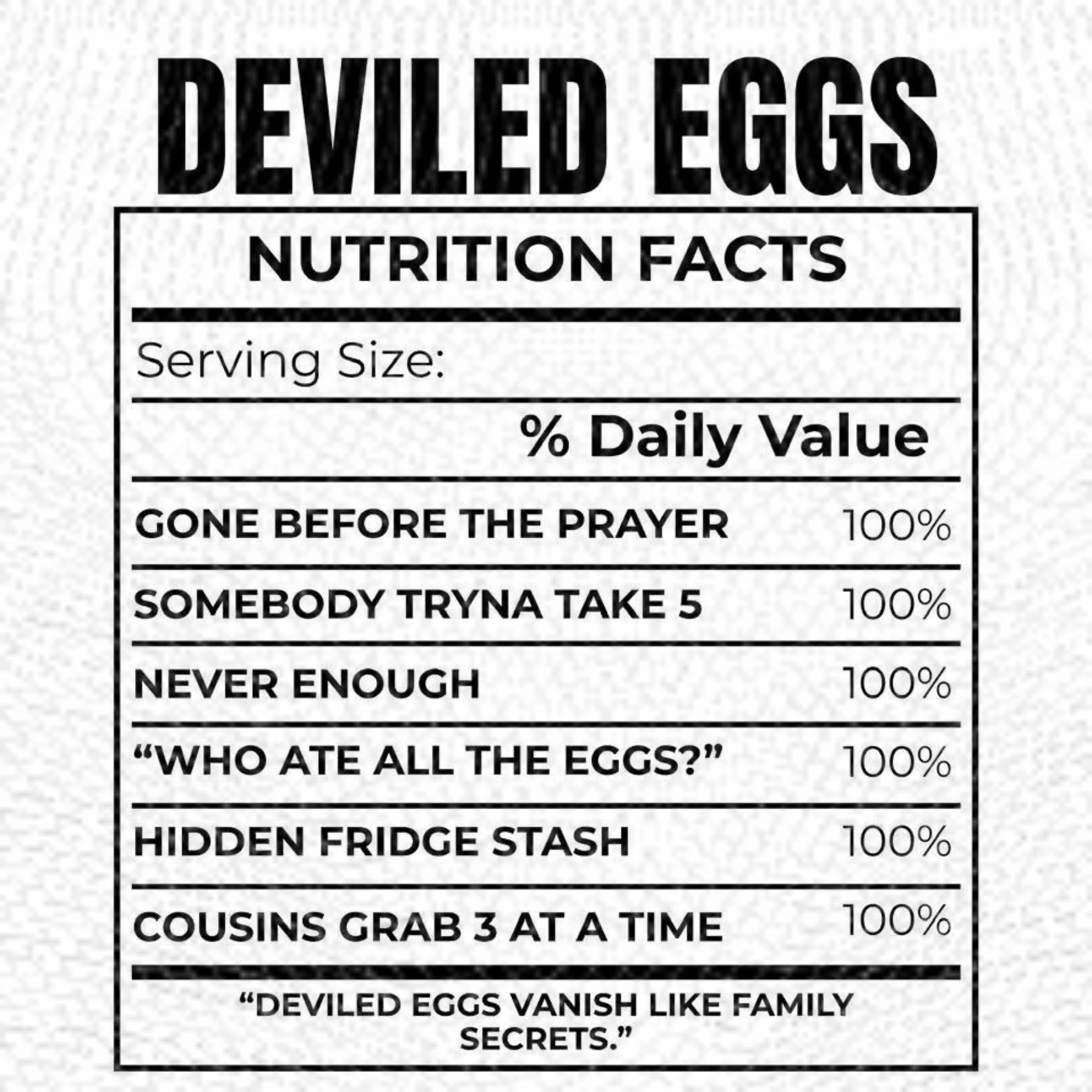 Funny Thanksgiving Food Nutrition Facts Tee (Pick Your Print)