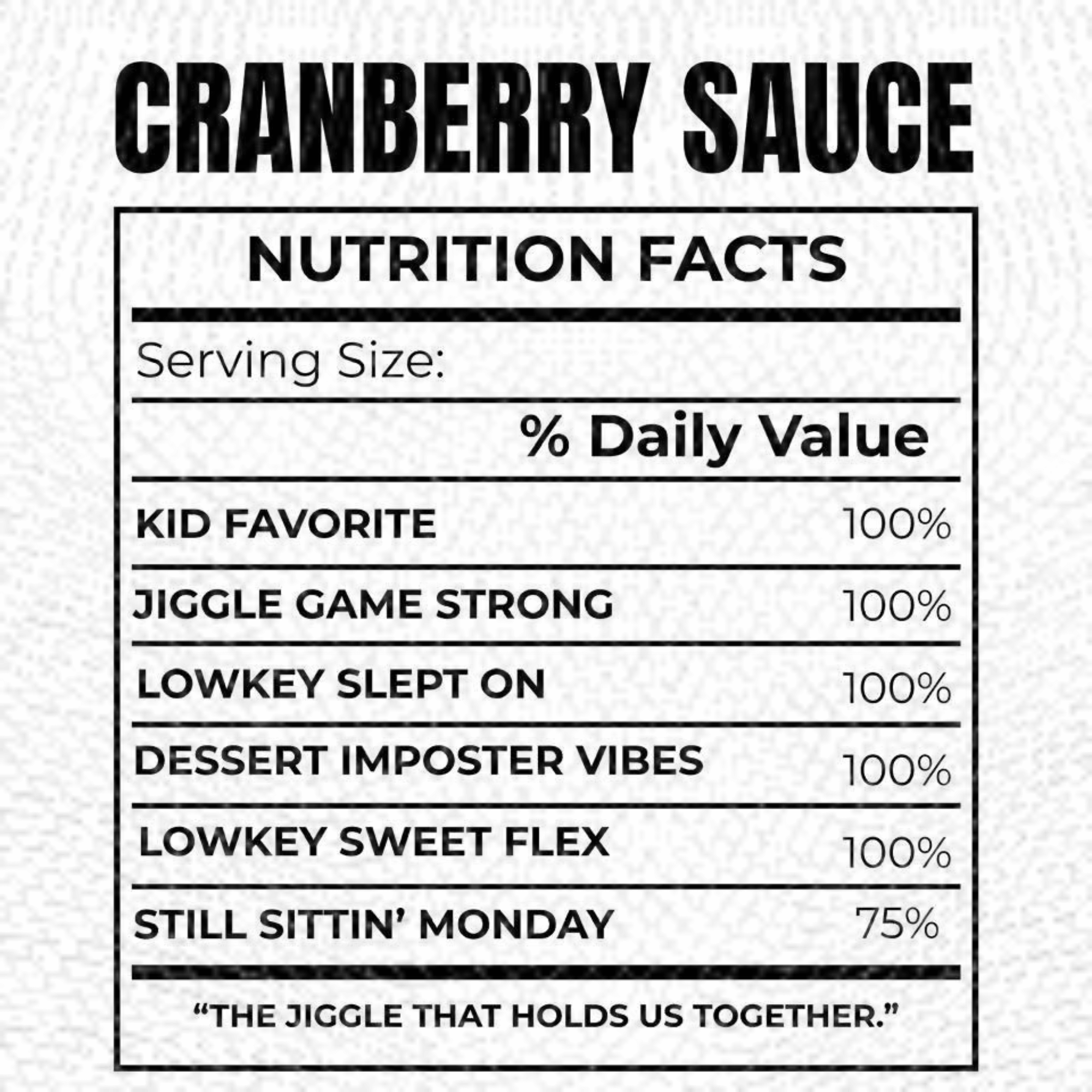 Funny Thanksgiving Food Nutrition Facts Tee (Pick Your Print)