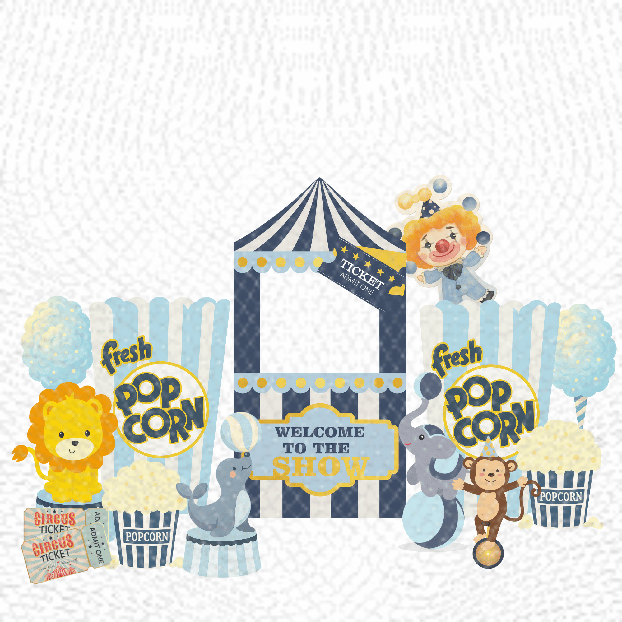 16PC Circus & Carnival Party Props Bundle | Coroplast Standees | FREE SHIPPING