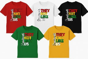 Juneteenth “They Not Like Us” T-Shirt – Bold Red, Yellow, Green Pride Tee