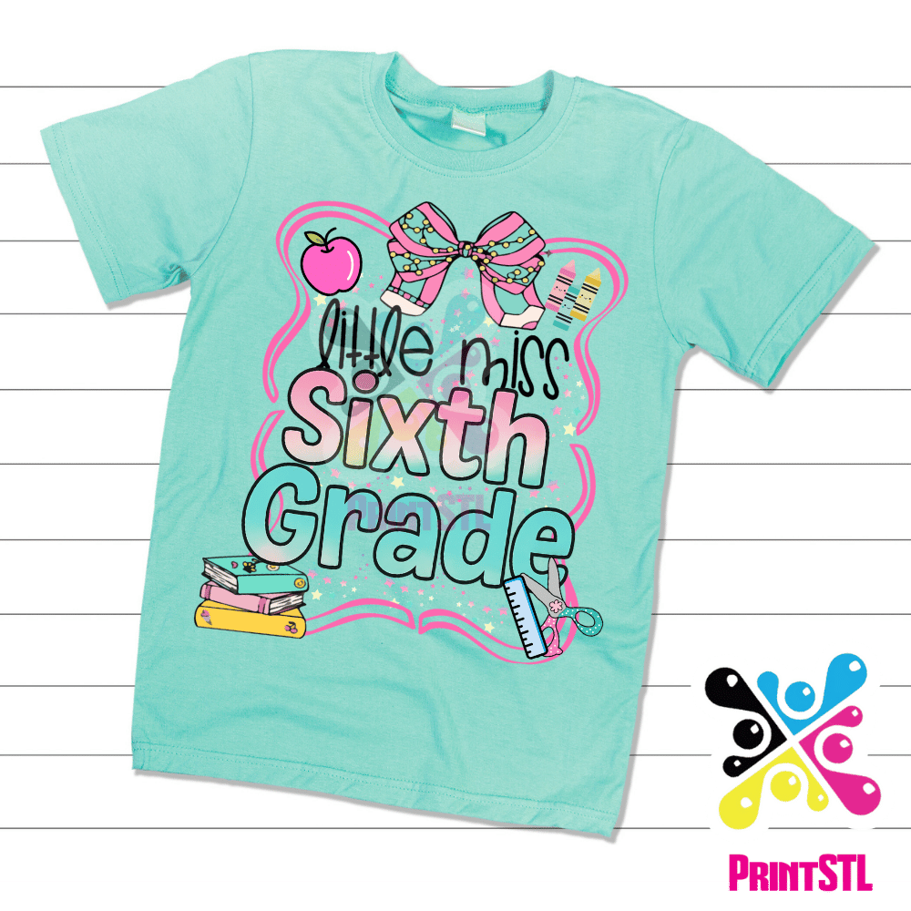 Little Miss Pencil Bow School Grades Bundle – PreK to 6th Grade Digital Download | PNG File