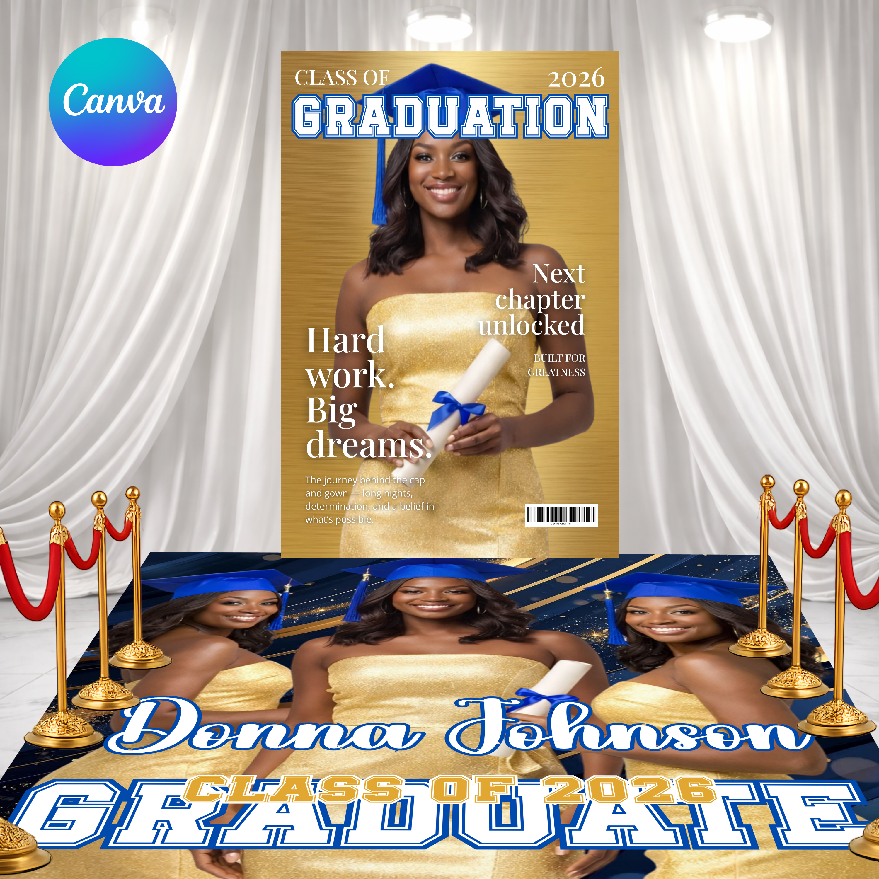 Graduation 3d Gold Gold Graduation Decor Set - Add a Secondary Color to match your theme ...