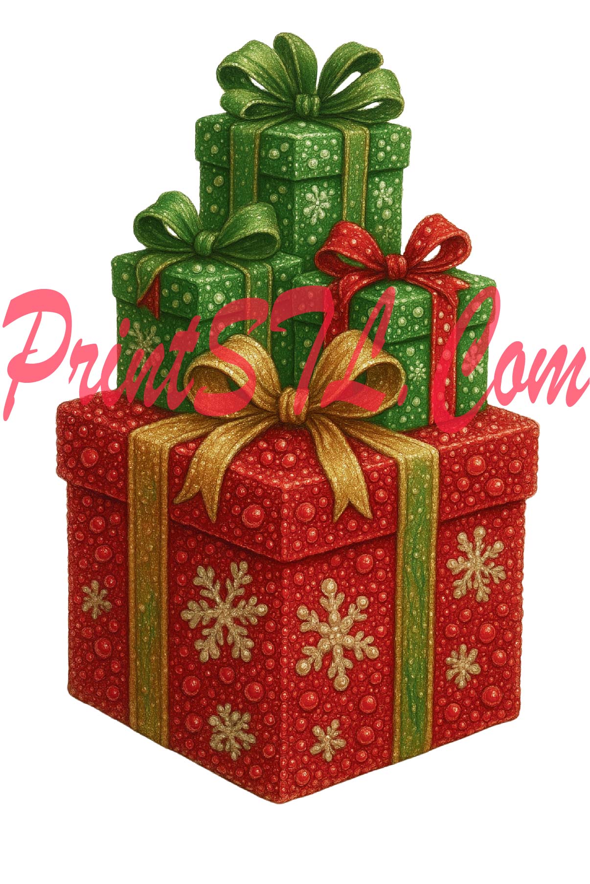 Christmas Gift Stack – Sparkling Digital PNG