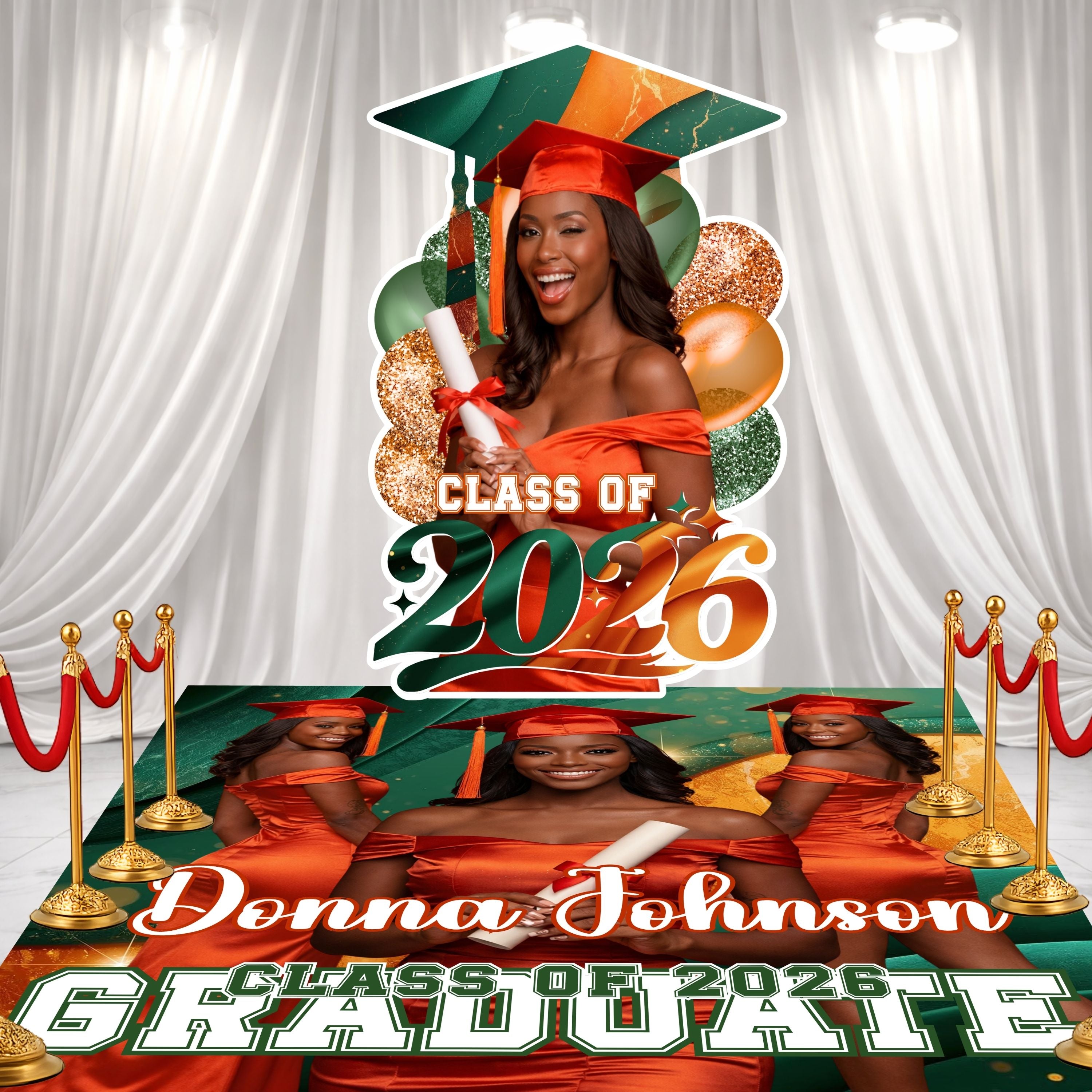 Simple Color Es Graduation Green Graduation Decor Set - Add a Secondary Color to match your theme ...