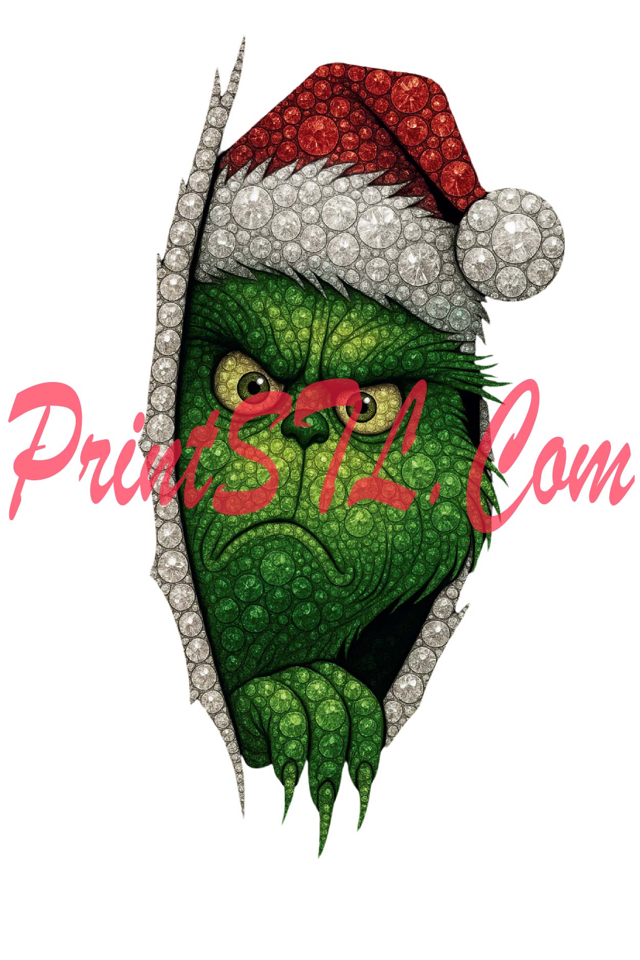 Peeking Grinch – Digital Christmas PNG