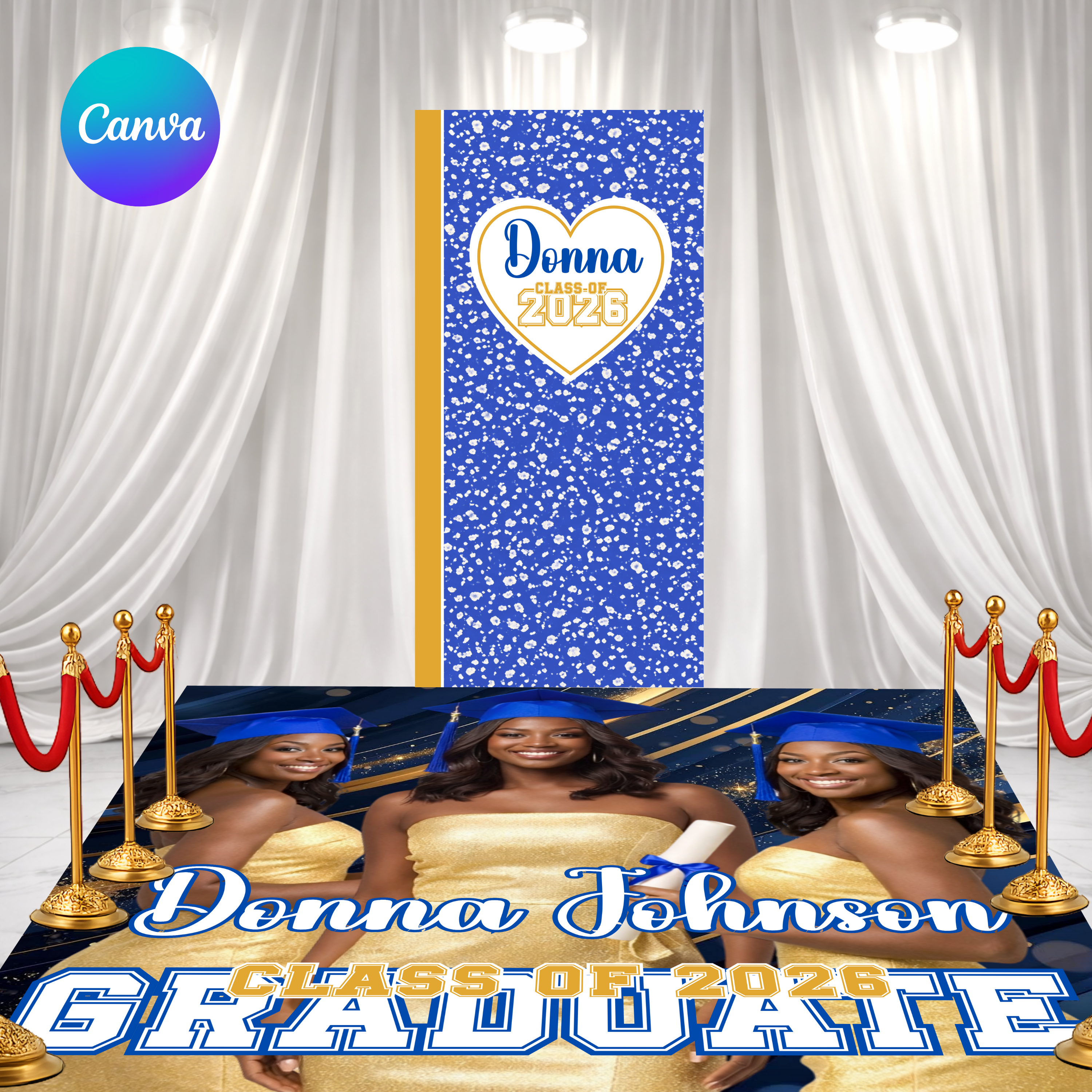 Gold Graduation Decor Set - Add a Secondary Color to match your theme
