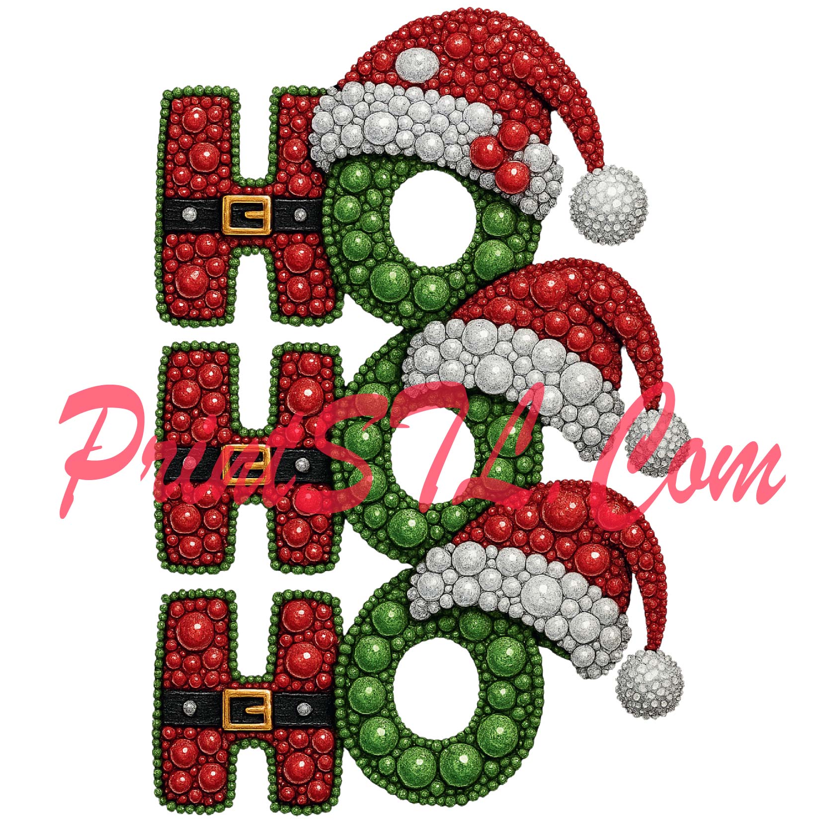 Santa Sparkle Ho Ho Ho – Rhinestone Digital File