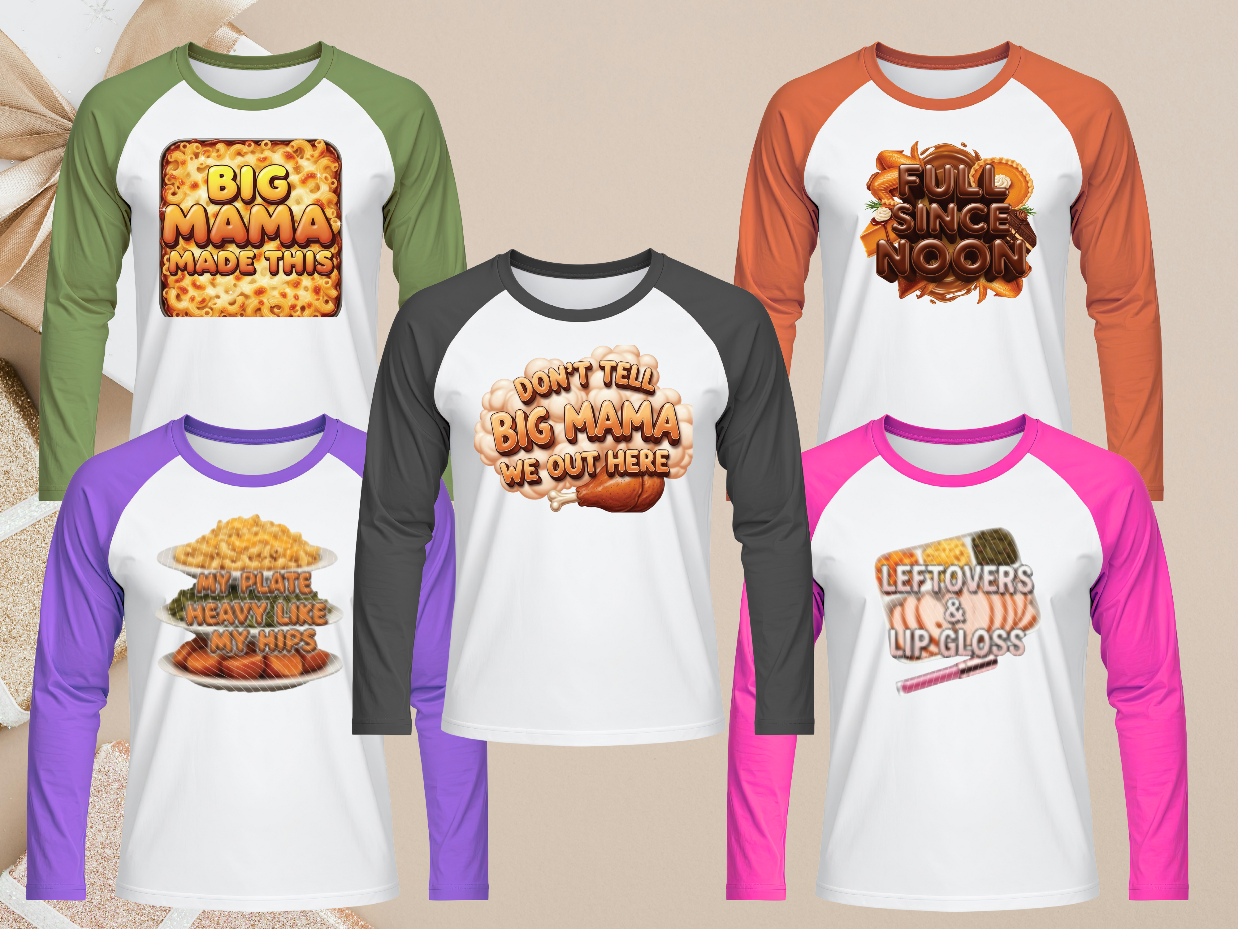 🦃 Instant Download Gangsheet | Main Dish Energy | Black AF Thanksgiving | Ready to Print PNG Files