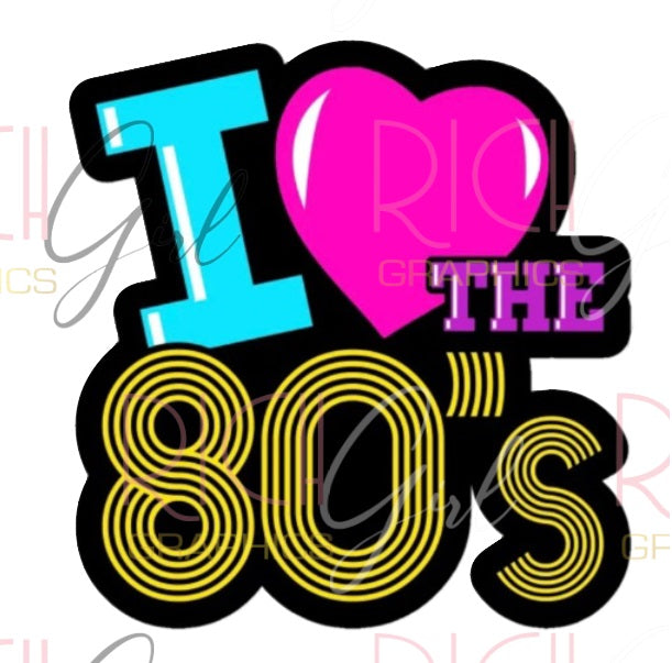 I Love the 80s Cutout Props – Retro Party Decor in Multiple Sizes